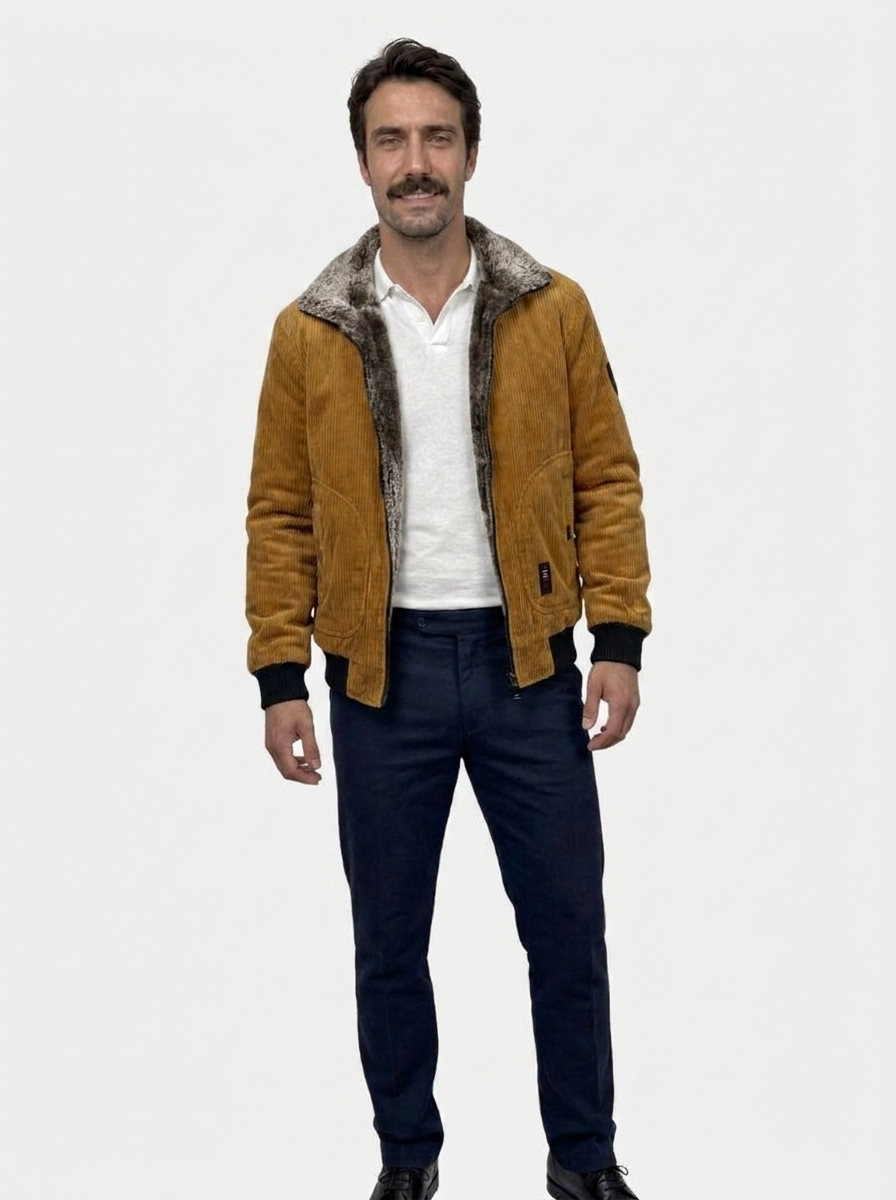 Thermische Windbreaker Corduroy Jacket