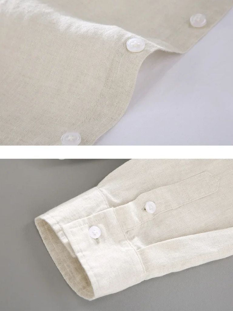 Langere Mouwen Essentiële Linnen Shirt