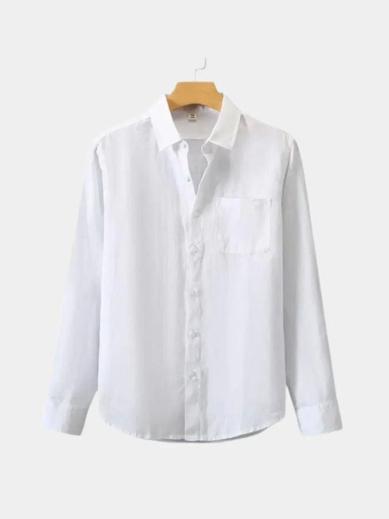 Langere Mouwen Essentiële Linnen Shirt