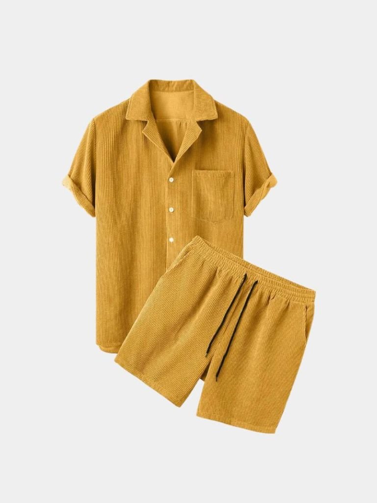 Zomer Corduroy Set Shorts en Shirt