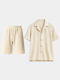 Minimalistische Corduroy Set Shorts en Shirt