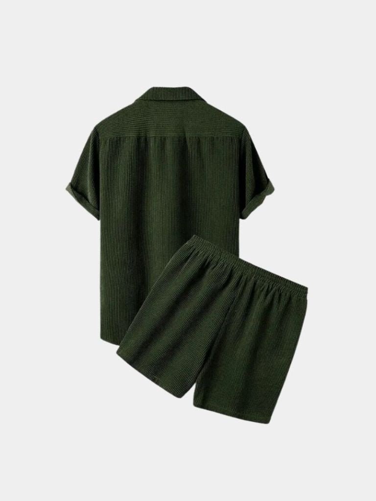Zomer Corduroy Set Korte Broek en Shirt