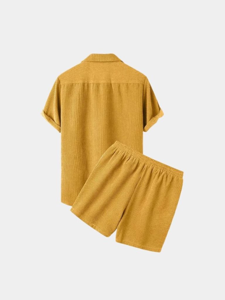 Zomer Corduroy Set Shorts en Shirt