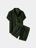 Zomerse Corduroy Set Shorts en Shirt