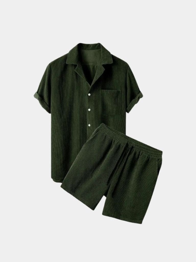 Zomer Corduroy Set Shorts en Shirt