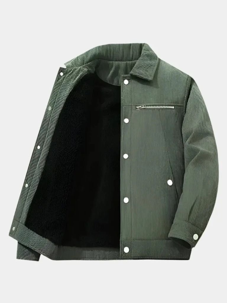 Minimalistische Corduroy Sherpa Jas