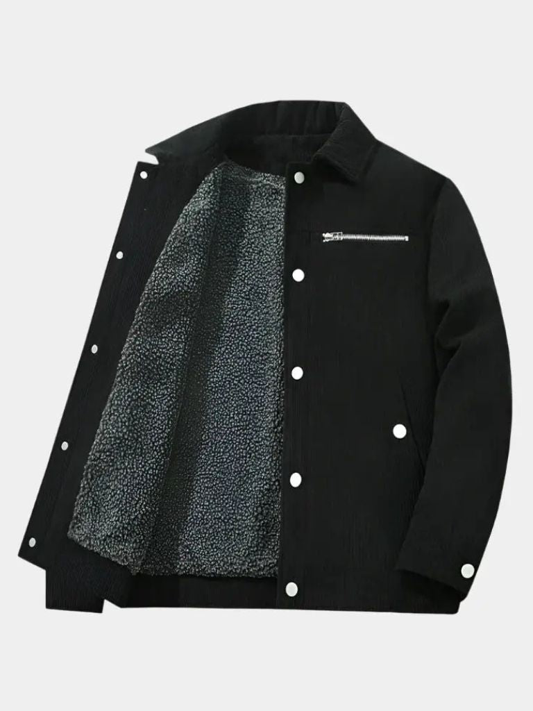 Minimalistische Corduroy Sherpa Jas