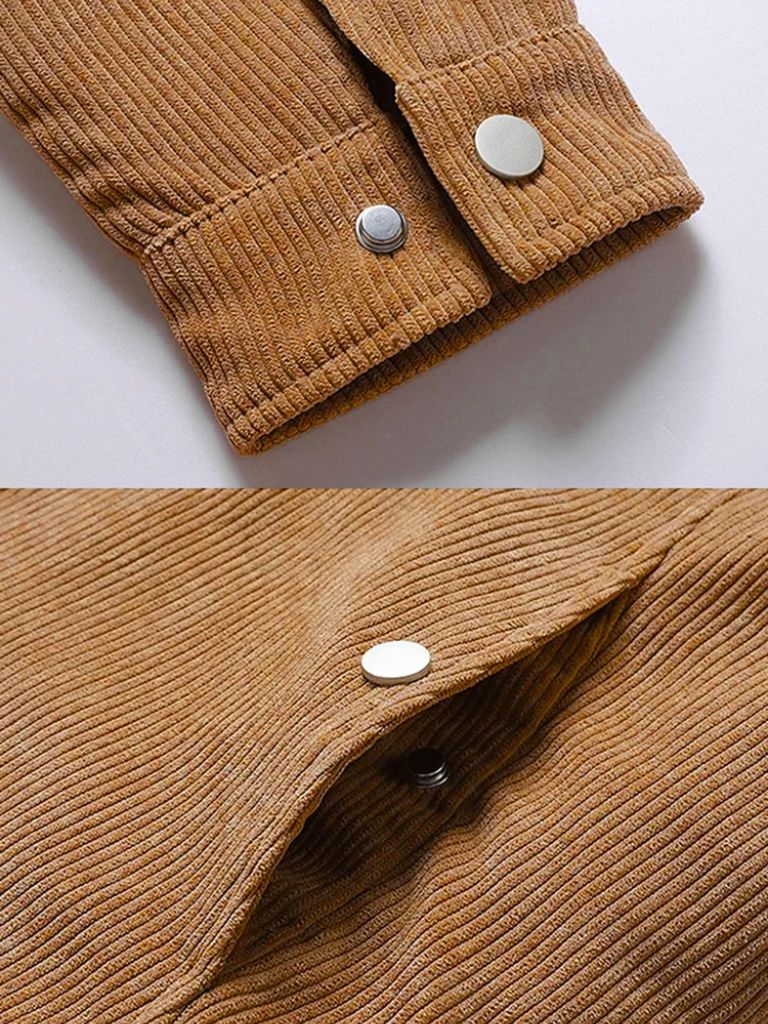 Minimalistische Corduroy Sherpa Jas
