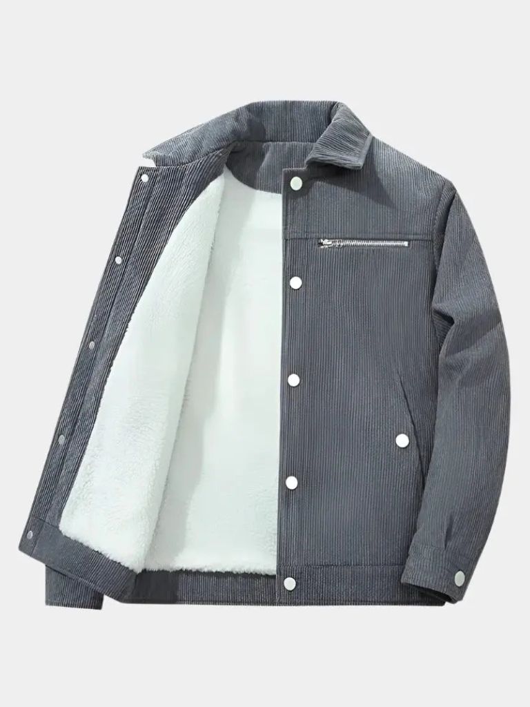 Minimalistische Corduroy Sherpa Jas