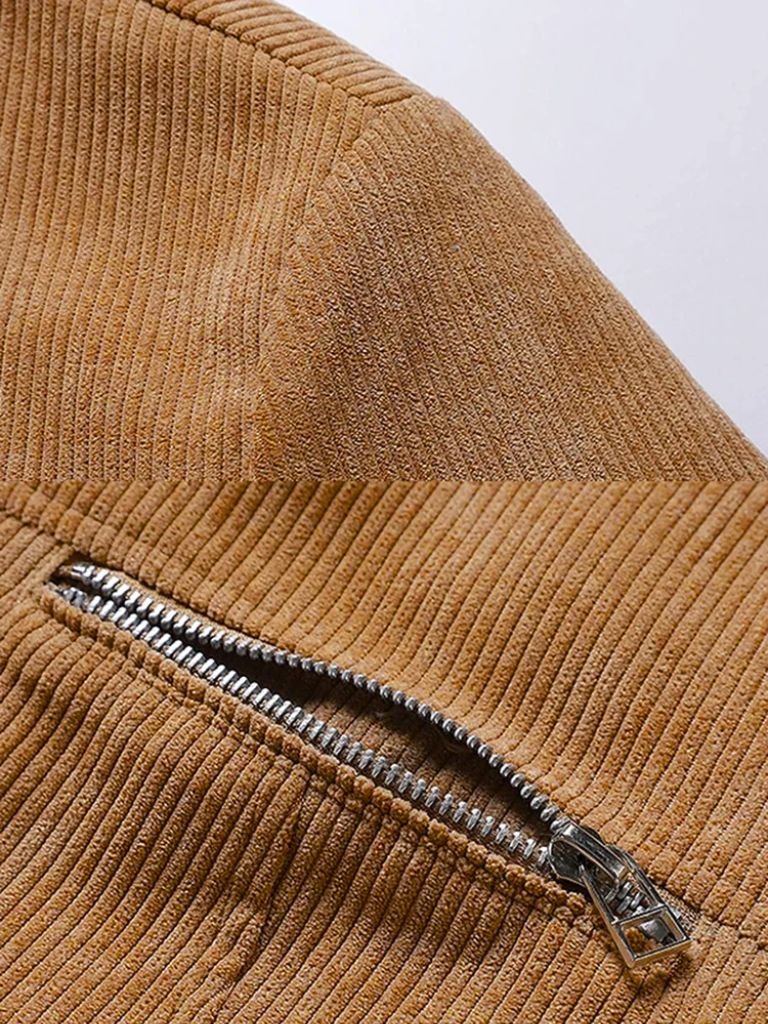 Minimalistische Corduroy Sherpa Jas