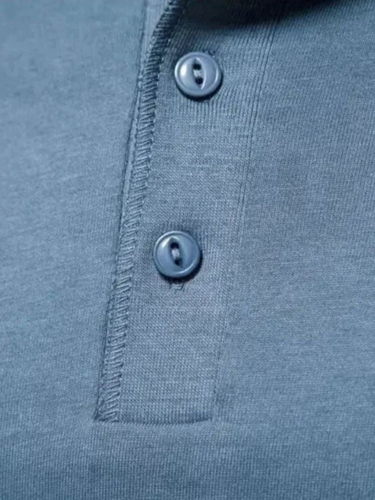 Minimalistische Henley Hals Lange Mouw T-Shirt