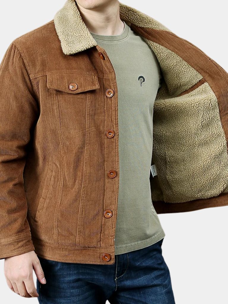 Minimalistische Vintage Corduroy Jas