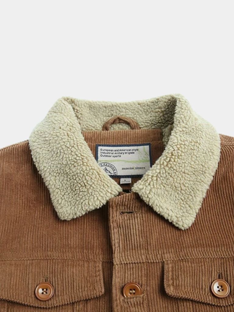 Minimalistische Vintage Corduroy Jas