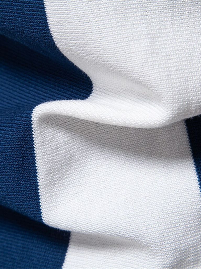 Marine Gestreepte Polo