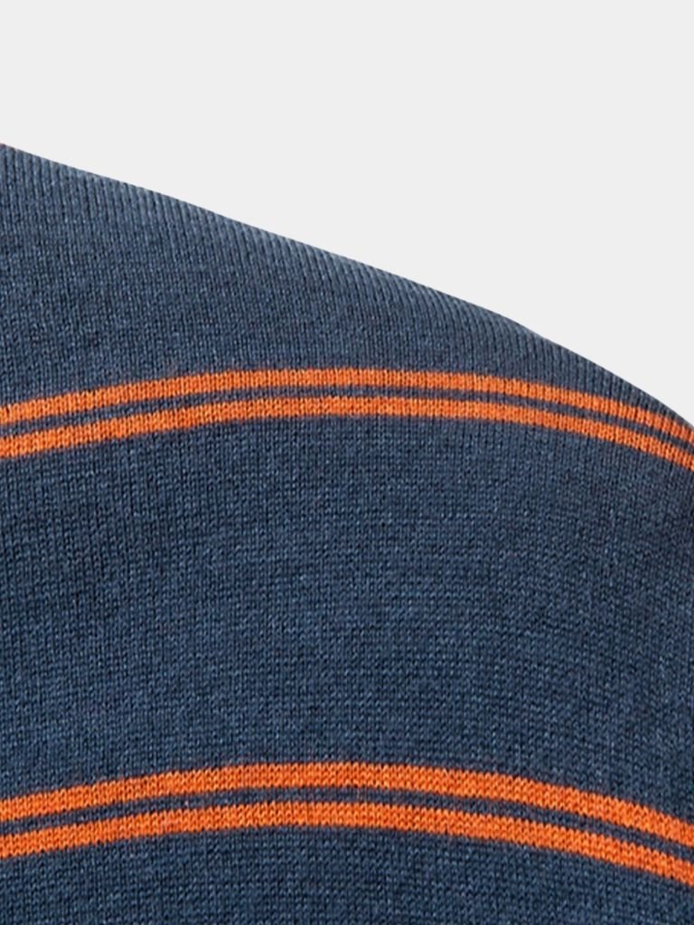 Marineblauwe Sunset Gestreepte Polo