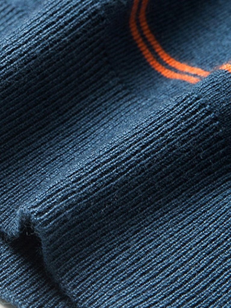 Marineblauwe Sunset Gestreepte Polo