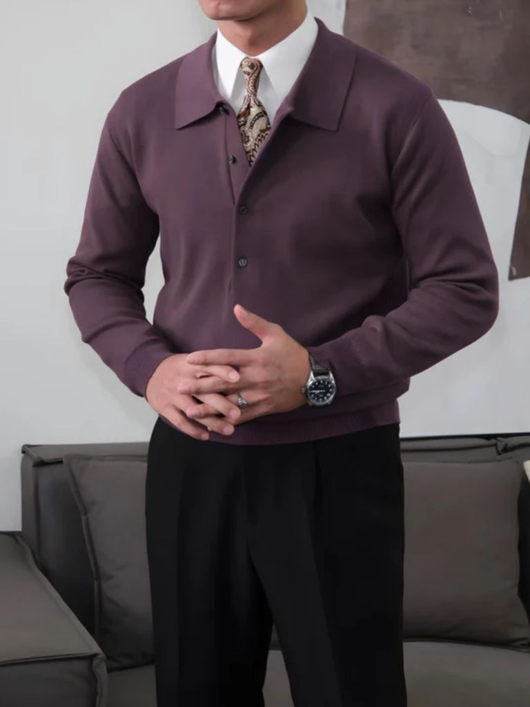 Oude Geld Brei Polo Pullover