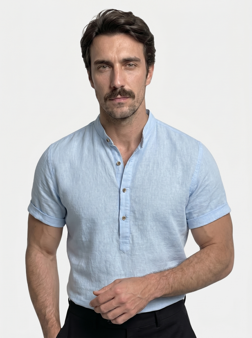Essentiële Korte Mouwen Linnen Shirt