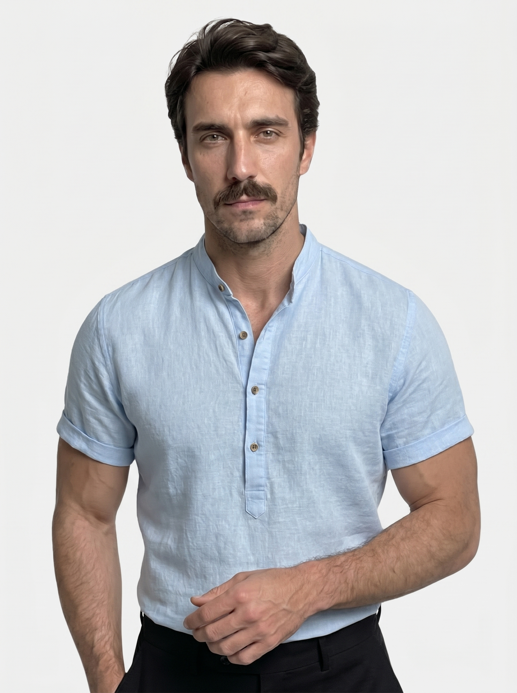 Essentiële Korte Mouwen Linnen Shirt