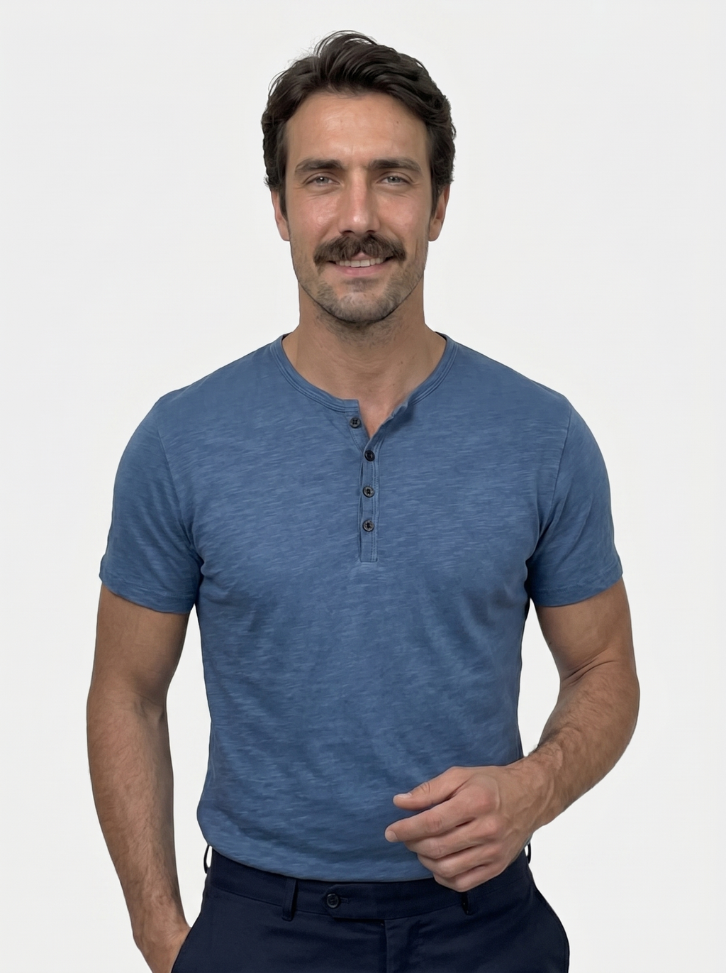 Essentiële Casual Henley Nek T-Shirt