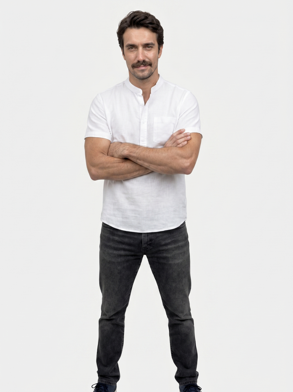 Witte Wellspring Linnen T-Shirt