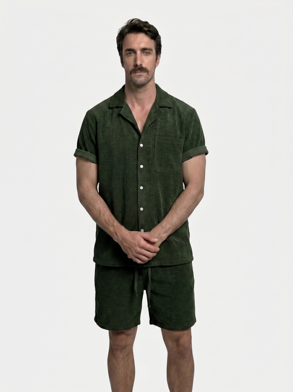 Zomer Corduroy Set Shorts en Shirt