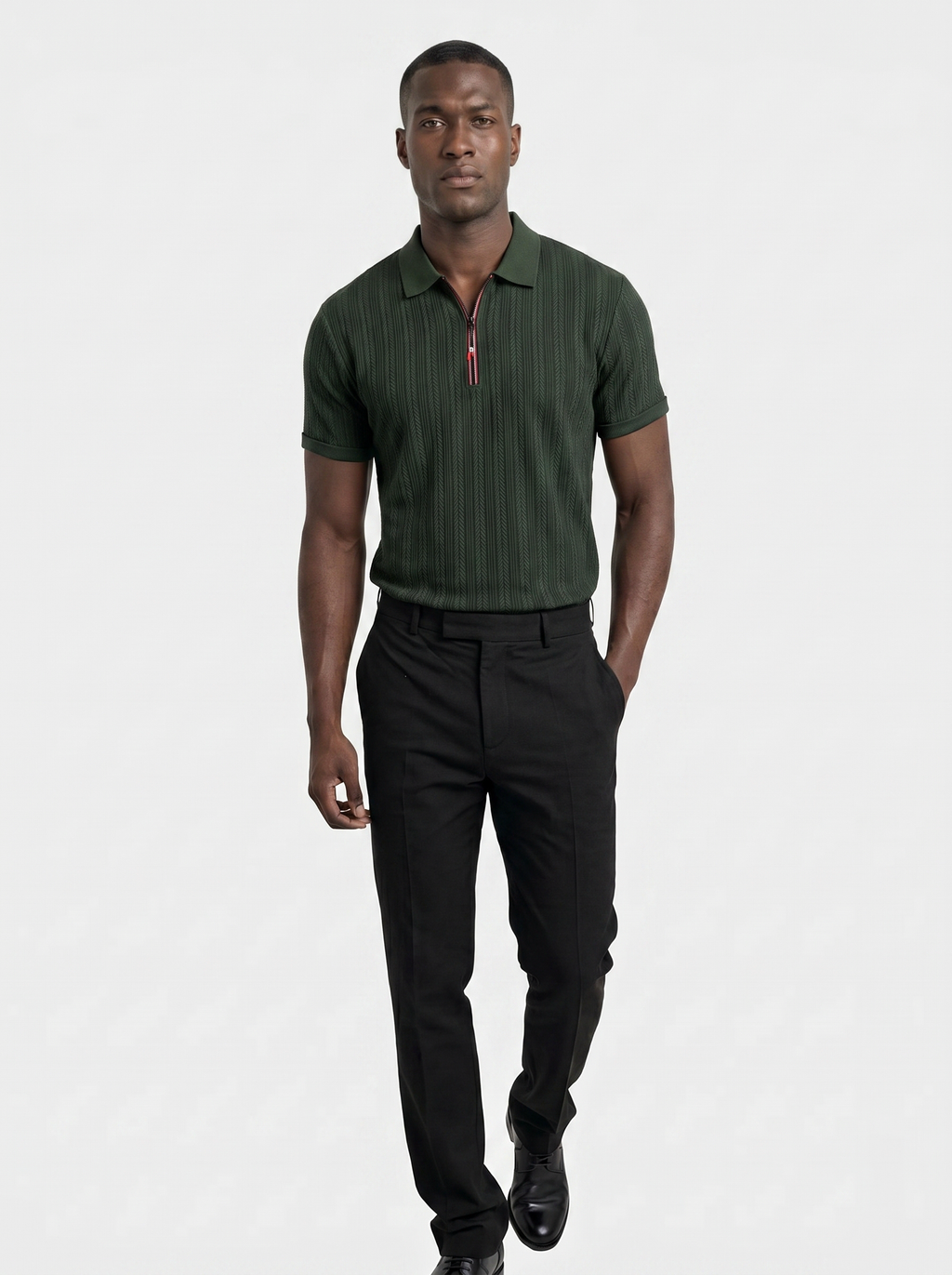 Cavalière Textured Quarter Zip Polo