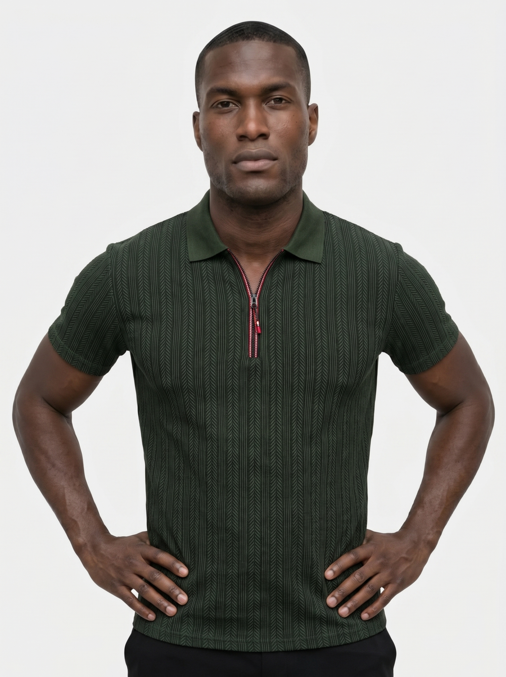 Cavalière Textured Quarter Zip Polo