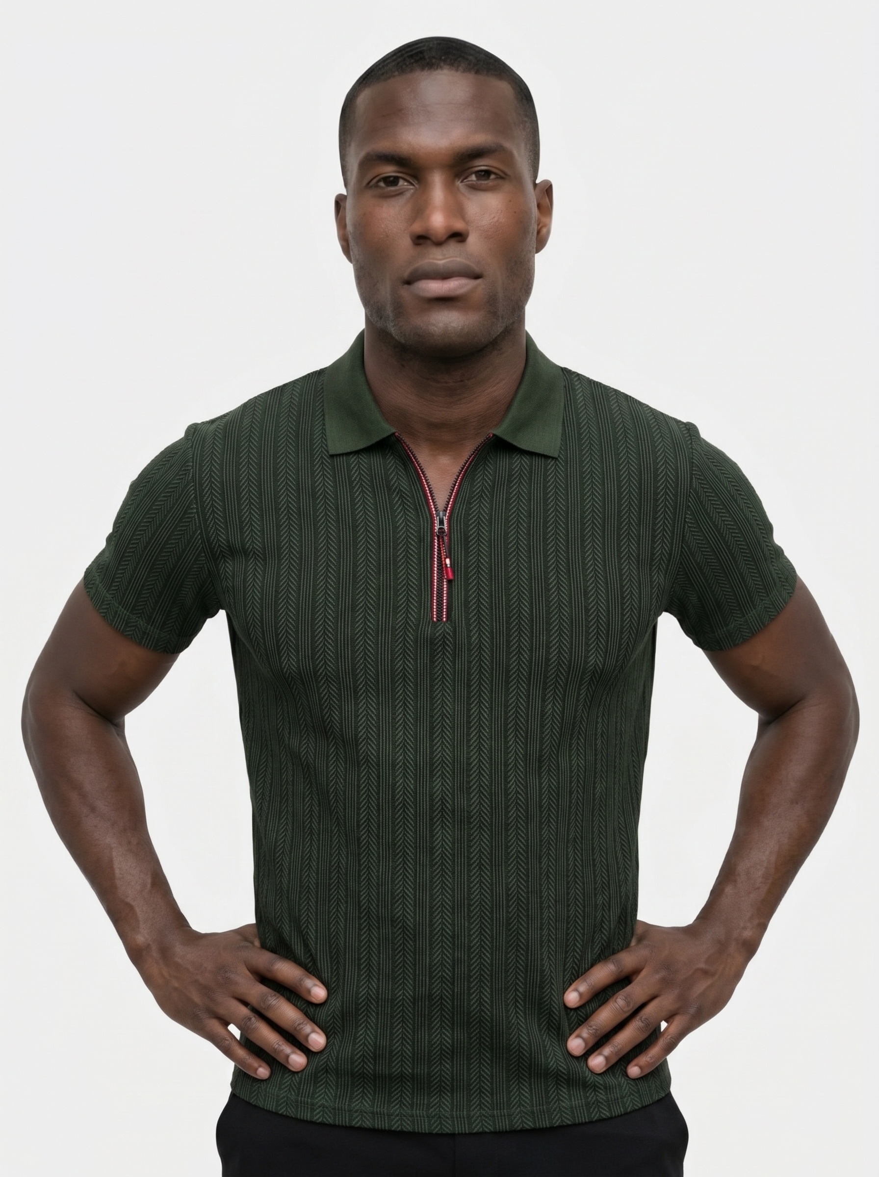 Cavalière Textured Quarter Zip Polo