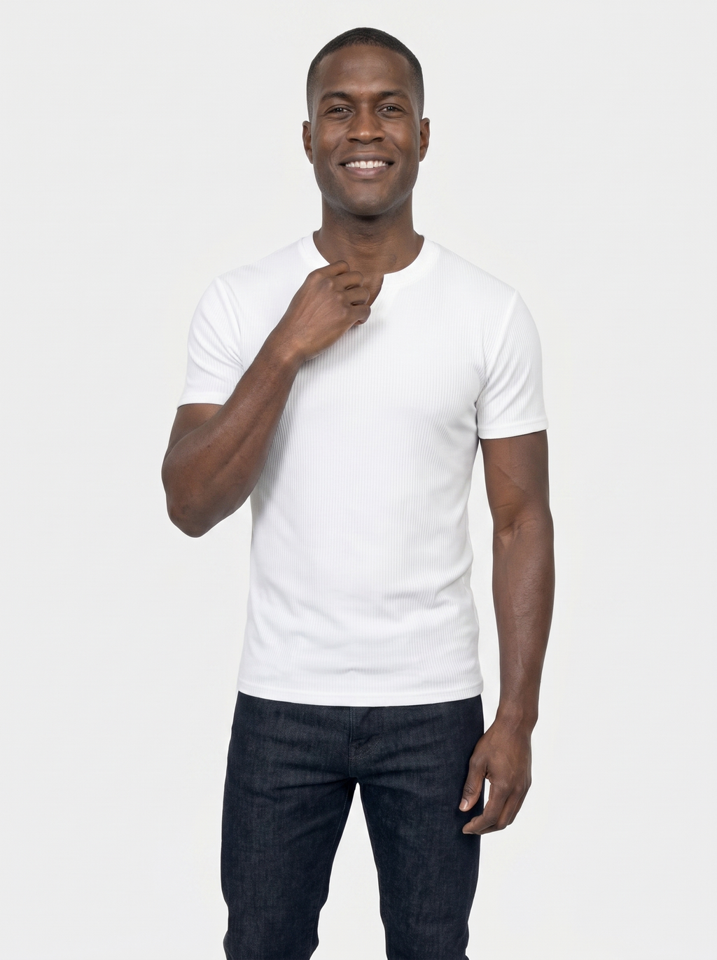 Precisie Geribbelde Muscle T-Shirt