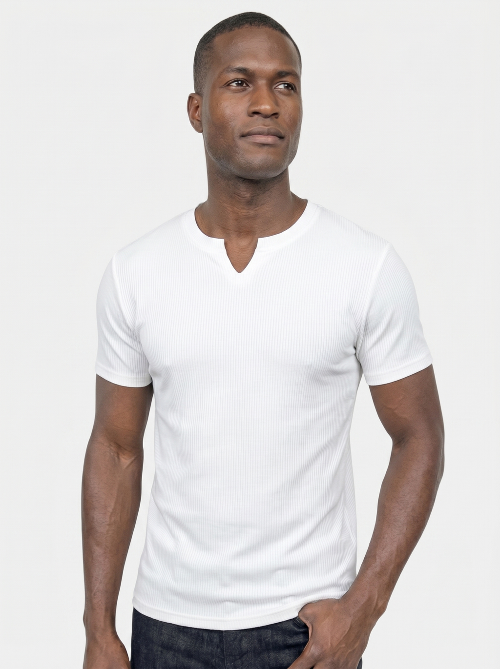Precisie Geribbelde Muscle T-Shirt