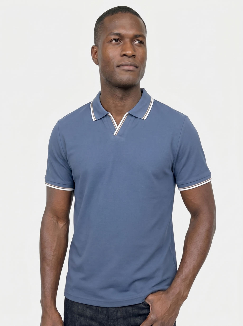 Tijdloze Zwarte V-Hals Polo