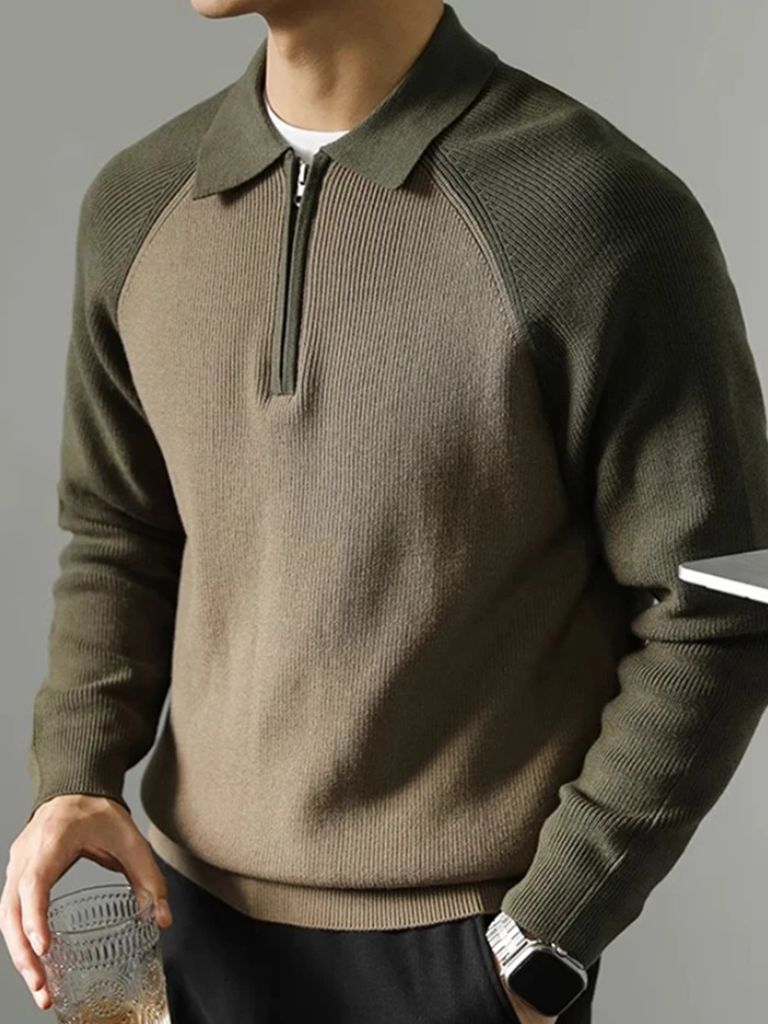 Raglan Kwart Rits Trui