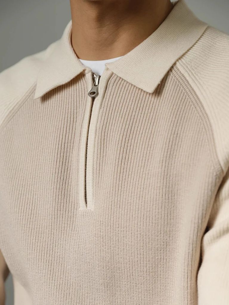 Raglan Kwart Rits Trui