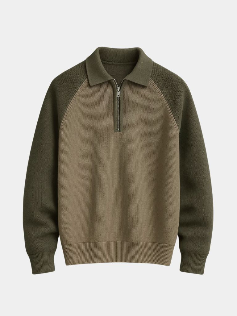 Raglan Kwart Rits Trui