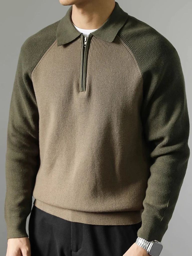 Raglan Kwart Rits Trui