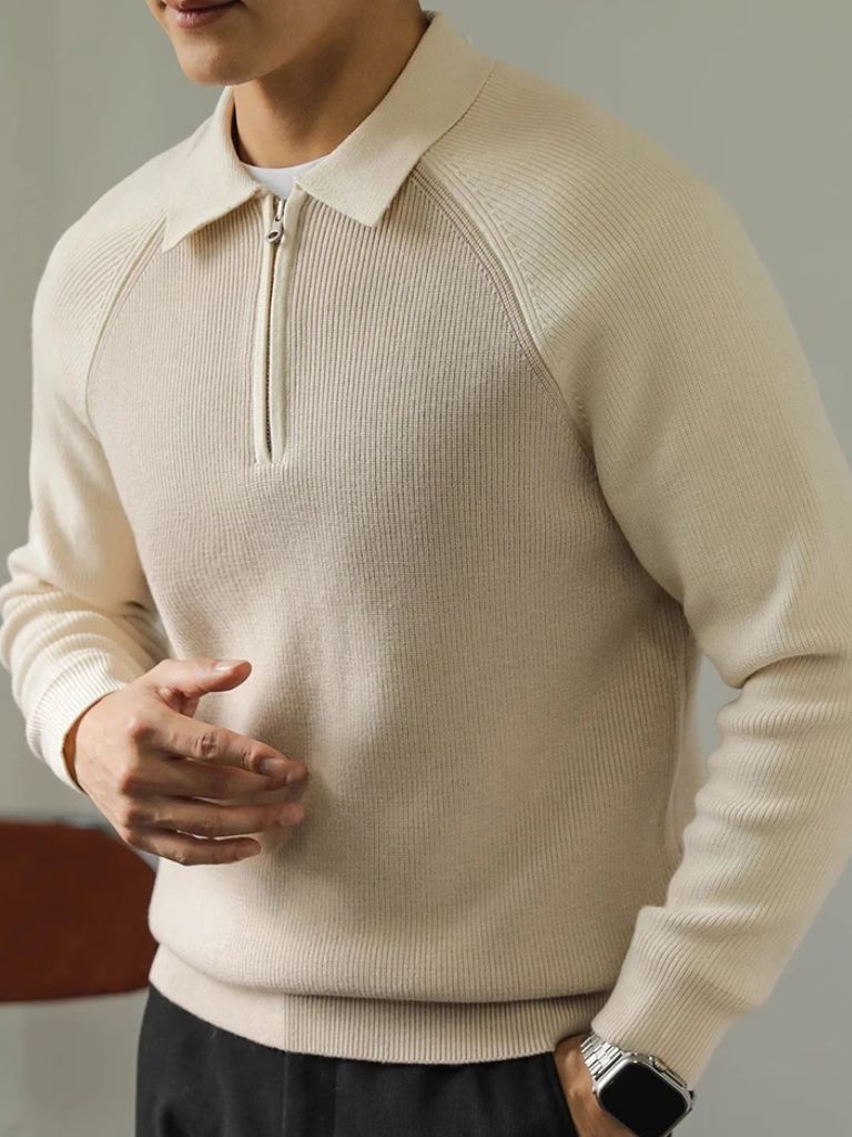 Raglan Kwart Rits Trui