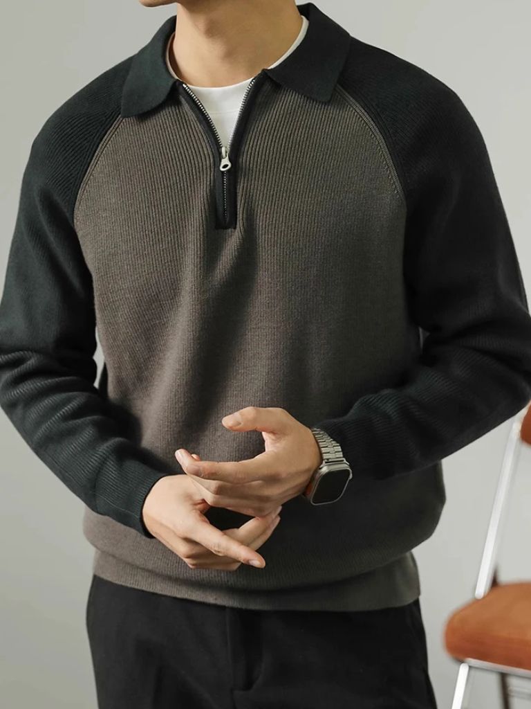 Raglan Kwart Rits Trui