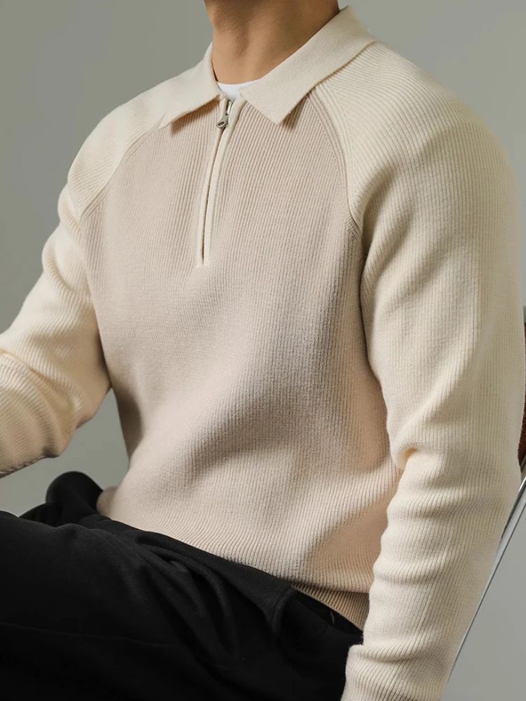 Raglan Kwart Rits Trui