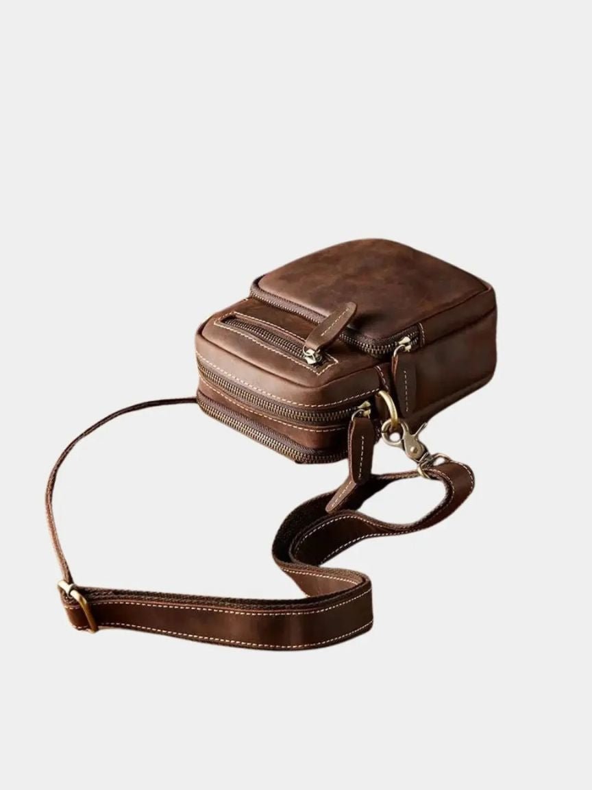 Retro Leren Schoudertas voor Mannen