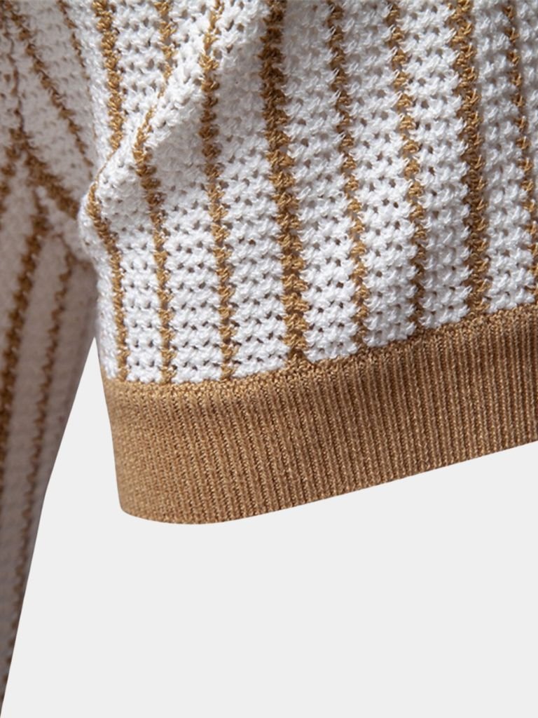 Gestreepte Gebreide Poloshirt