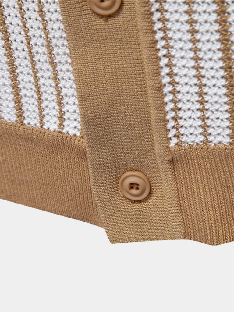 Gestreepte Gebreide Poloshirt