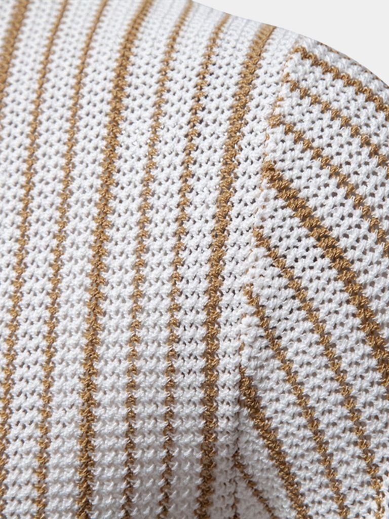 Gestreepte Gebreide Poloshirt