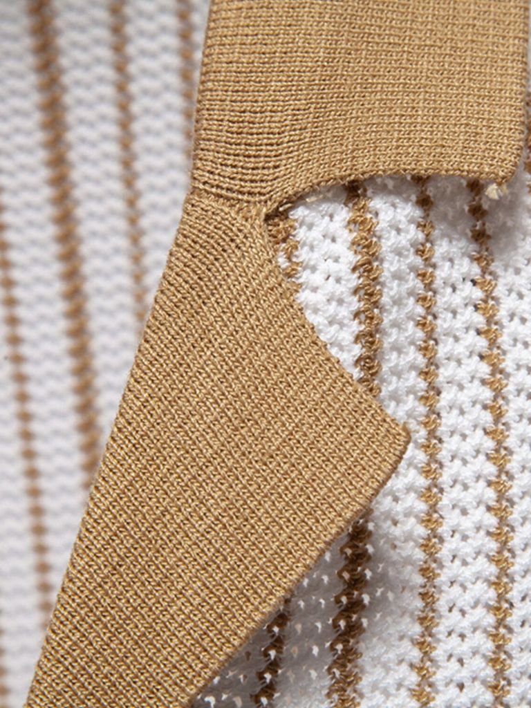 Gestreepte Gebreide Poloshirt