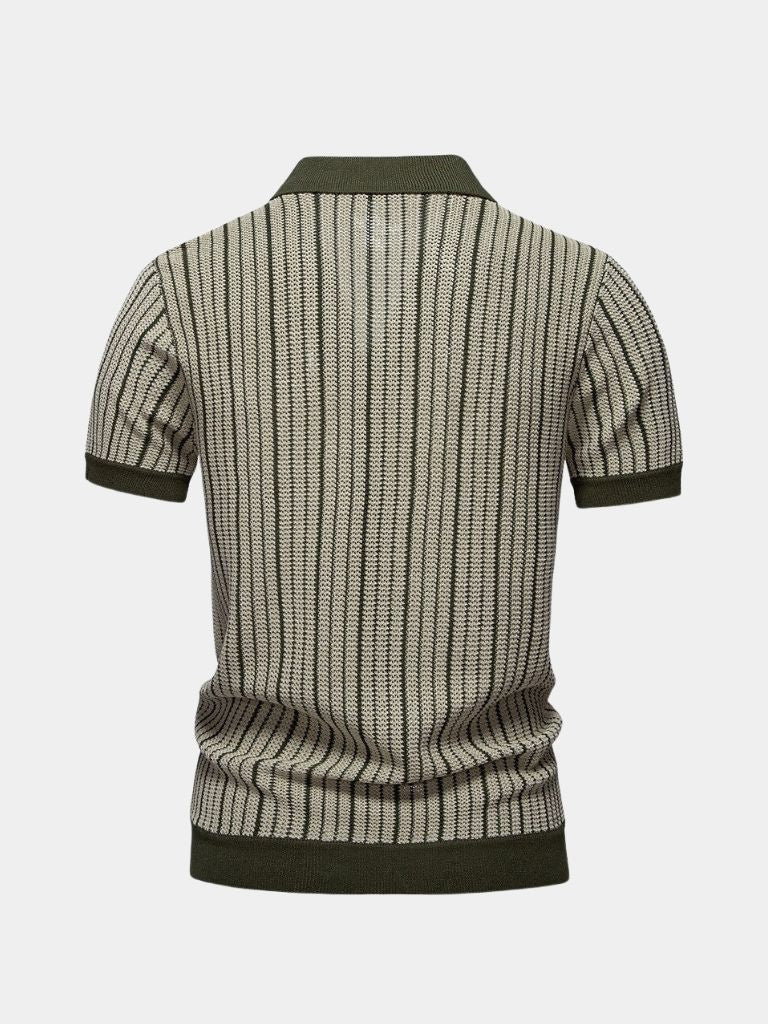 Gestreepte Gebreide Poloshirt