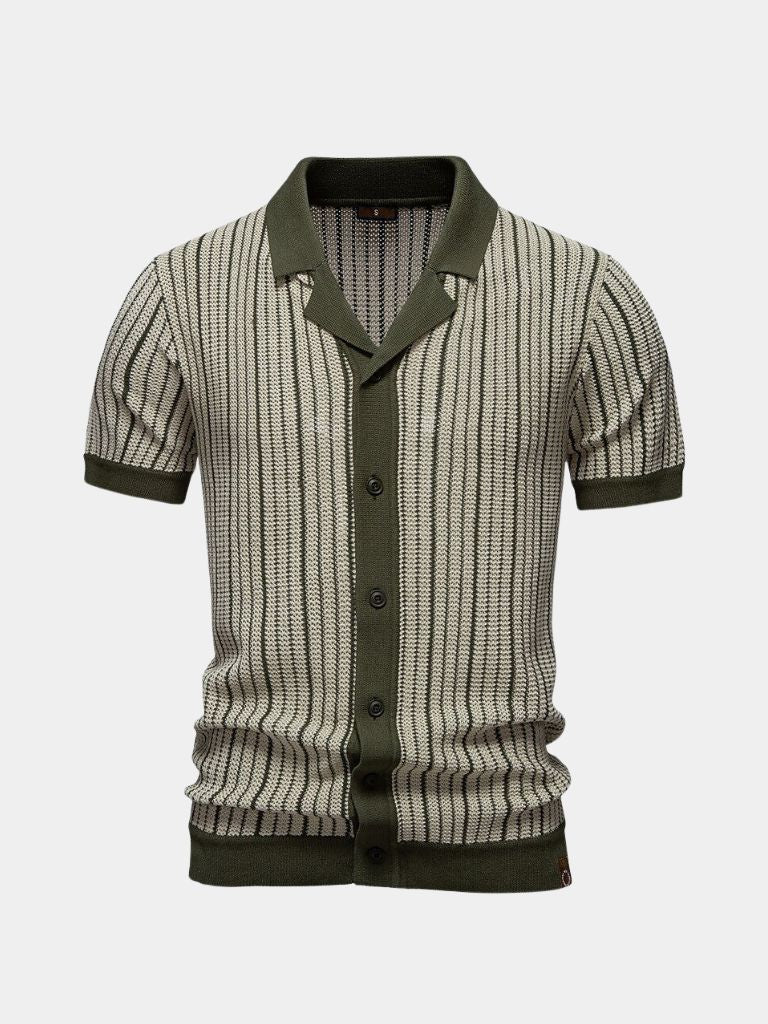 Gestreepte Gebreide Poloshirt