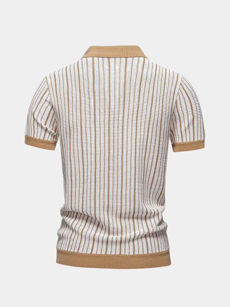 Gestreepte Gebreide Poloshirt