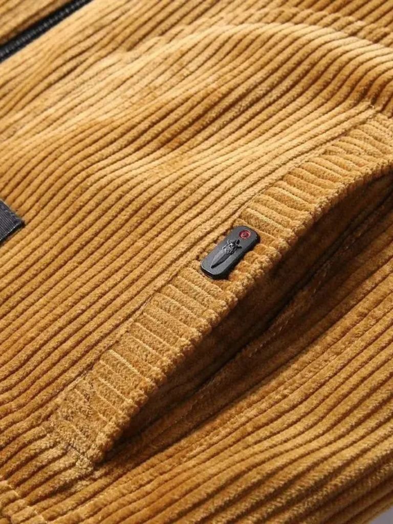 Thermische Windbreaker Corduroy Jacket