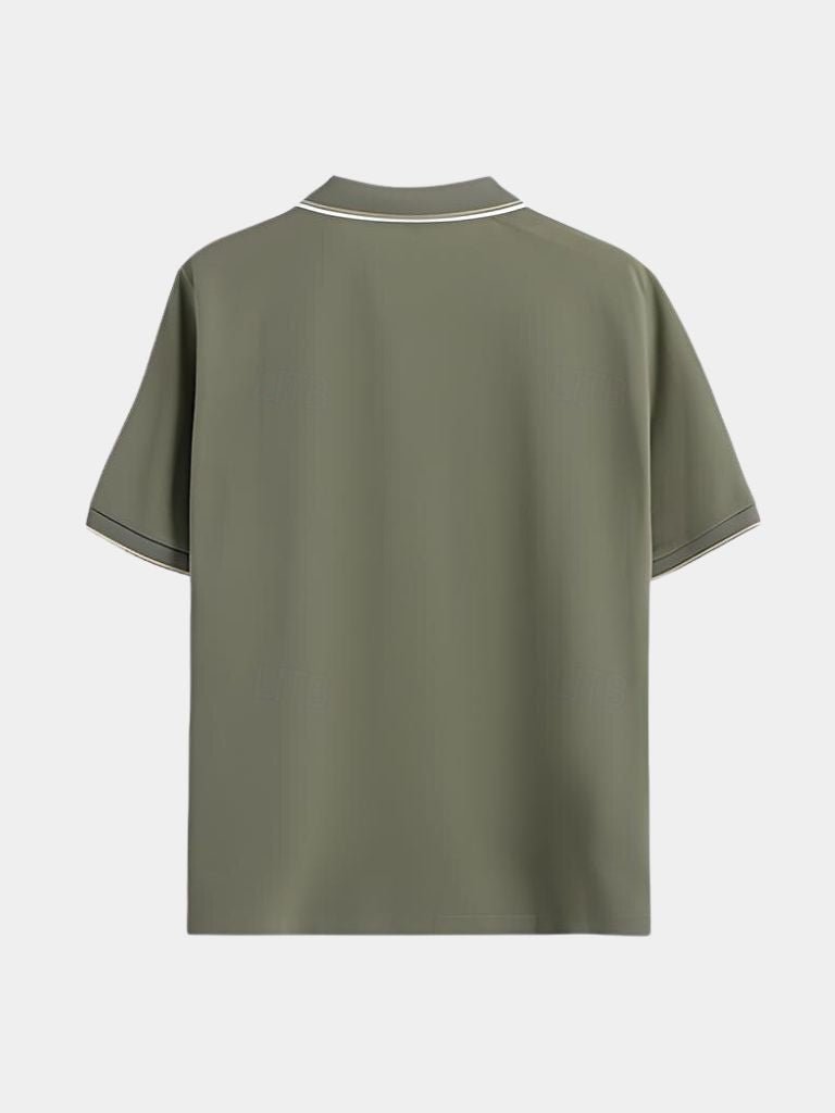 Tijdloze Zwarte V-Hals Polo
