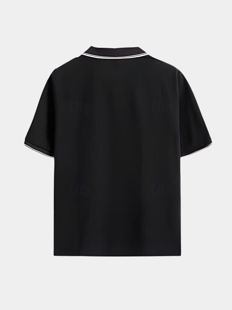 Tijdloze Zwarte V-Hals Polo